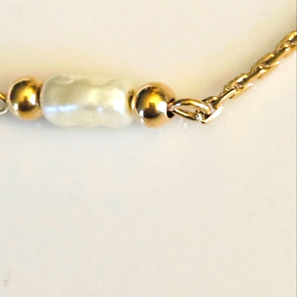 Avon Vintage Goldtone Faux Pearl Anklet OS - Picture 6 of 8